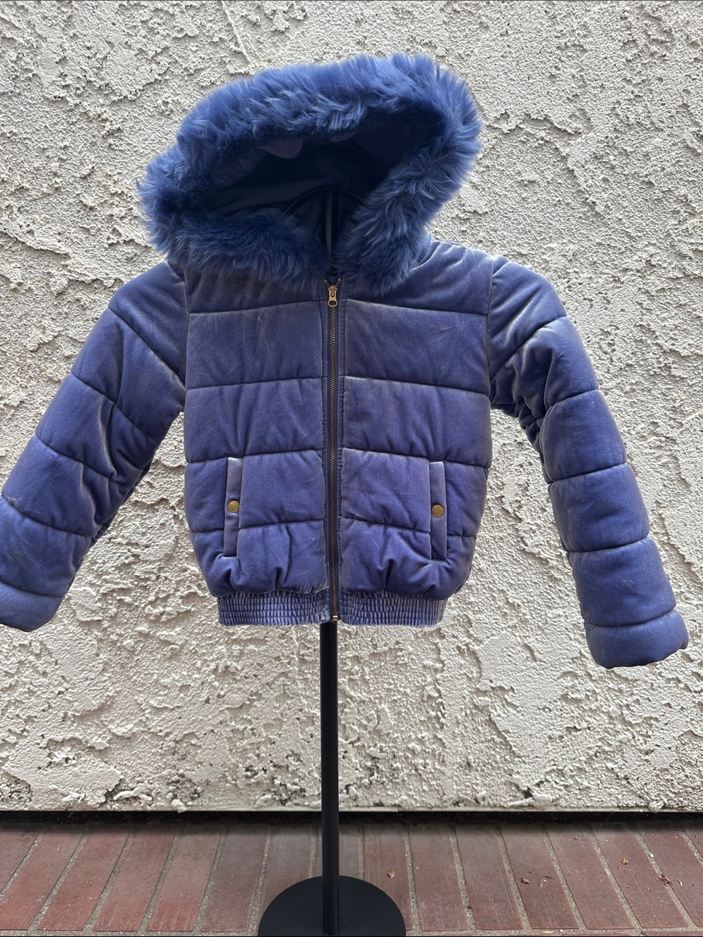 Janie and Jack Violet Blue Quilted Hooded Puffer Jacket